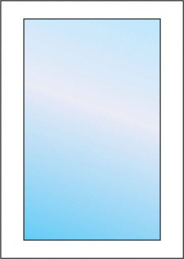 Глухое окно из профиля ВЕКА Softline 82 размером 800 на 1400 мм